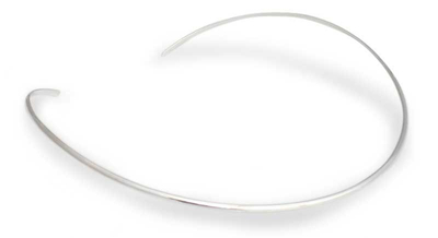 Sterling silver choker, 'Minimalist' - Hand Crafted Sterling Silver Collar Necklace