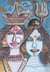'Shiva & Parvati' - Signed Watercolor Painting Shiva & Parvati thumbail
