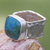 Chrysocolla cocktail ring, 'Always' - Collectible Taxco Silver Chrysocolla Cocktail Ring (image 2) thumbail