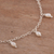 Cultured pearl charm anklet, 'Fresh Walk' - Dangling Cultured Pearl and Sterling Silver Anklet from Peru (image 2b) thumbail