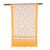 Block-printed cotton scarf, 'Saffron Vines' - Leaf Motif Block-Printed Cotton Wrap Scarf from India