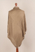 Knit poncho, 'Copper Reality Squared' - Brown Poncho with Turtleneck from Peru (image 2g) thumbail