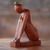 Wood sculpture, 'Shy Girl' - Indonesian Hand-Carved Signed Wooden Sculpture of Female