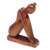Wood sculpture, 'Shy Girl' - Indonesian Hand-Carved Signed Wooden Sculpture of Female