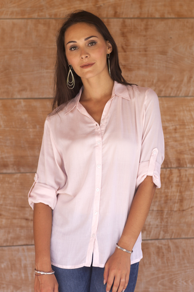 Rayon blouse, Tiara in Peach