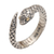 Gold-accented sterling silver wrap ring, 'Eye of the Serpent' - Realistic Sterling Silver Snake Wrap Ring thumbail