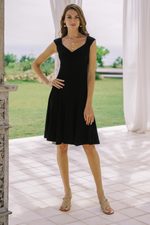 Everyday comfort modal dress, 'Classic style' - Artisan Crafted Little Black Modal Dress