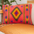Wool cushion cover, 'Zapotec Arrows in Coral' - Hand Loomed Wool Cushion Cover (image 2) thumbail