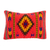 Wool cushion cover, 'Zapotec Arrows in Coral' - Hand Loomed Wool Cushion Cover thumbail