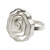 Silver cocktail ring, 'Modern Rose' - Handmade 950 Silver Modern Floral Ring