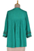 Embroidered viscose tunic, 'Vintage Viridian' - Embroidered Green Viscose Tunic