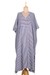 Cotton caftan dress, 'Delhi Stripe' - Relaxed Striped Cotton Caftan Dress