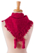 Cotton scarf, 'Passionate Afternoon' - Cerise and Claret Cotton Wrap Scarf Crafted in Mexico