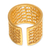 Gold-plated filigree band ring, 'Royal Swirl' - Wide Peruvian Gold-Plated Filigree Band Ring