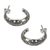 Sterling silver half hoop earrings, 'Moon in the Forest' - Handmade Sterling Silver Half Hoop Earrings thumbail