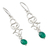 Onyx dangle earrings, 'Forest Trellis' - Polished Silver Dangle Earrings with Green Onyx Beads