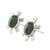 Jade button earrings, 'Marine Turtles' - Jade button earrings (image 2d) thumbail
