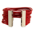 Leather wristband bracelet, 'Red Brazilian Glam' - Women's Red Leather Bracelet