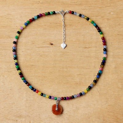 Perlenquarz-Halsband - Mehrfarbiger Perlenquarz-Halsband von Thai Artisan