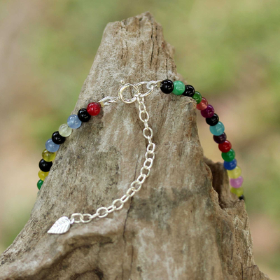 Perlenquarz-Halsband - Mehrfarbiger Perlenquarz-Halsband von Thai Artisan