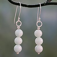 Amazonite dangle earrings, 'Sheer Delight' - Hand Crafted Amazonite and Sterling Silver Dangle Earrings