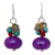 Multi-gemstone cluster earrings, 'Chiang Rai Feast' - Fair Trade Beaded Quartz Earrings
