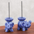 Celadon ceramic incense holders, 'Baby Elephants in Blue' (pair) - Celadon Ceramic Elephant Incense Holders in Blue (Pair)