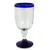 Wine glasses, 'Cobalt Joy' (set of 6) - Handblown Blue Rim Wine Glasses from Mexico (Set of 6)