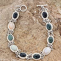Featured review for Jade and yellow quartz link bracelet, Jocotenango Rainbow