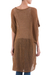 Knit tunic, 'Copper Dreamcatcher' - Knit Copper Tunic with V Neck and Short Sleeves (image 2d) thumbail