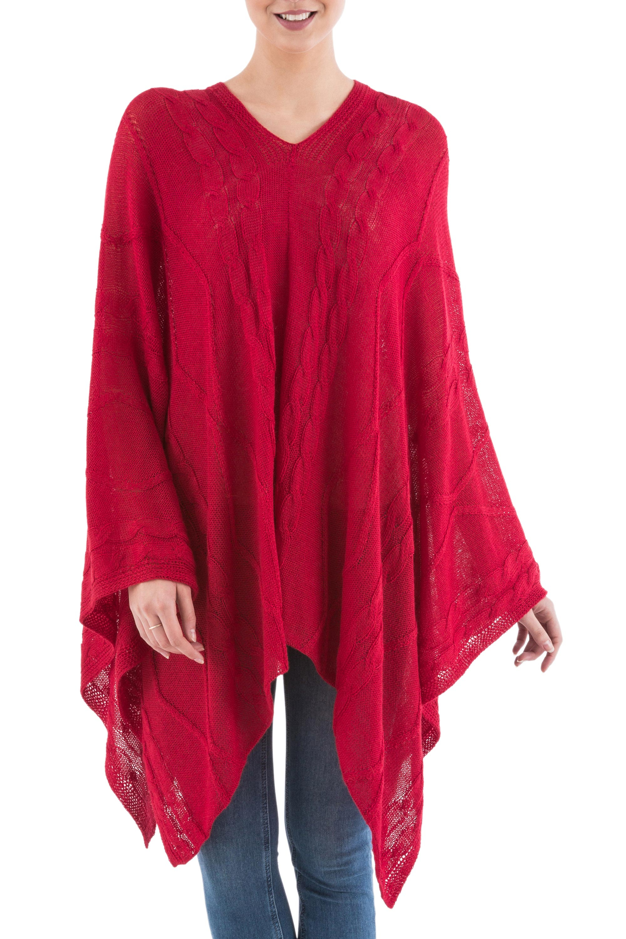 red poncho