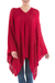 Poncho, 'Red Earth Cracks' - Asymmetrical Red Poncho from Peru thumbail