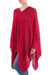 Poncho, 'Red Earth Cracks' - Asymmetrical Red Poncho from Peru (image 2b) thumbail