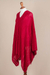 Poncho, 'Red Earth Cracks' - Asymmetrical Red Poncho from Peru (image 2e) thumbail