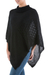 Knit poncho, 'Black Reality Squared' - Black Poncho with Turtleneck from Peru (image 2b) thumbail