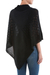 Knit poncho, 'Black Reality Squared' - Black Poncho with Turtleneck from Peru (image 2c) thumbail