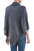 Knit poncho, 'Grey Reality Squared' - Dark Grey Poncho with Turtleneck from Peru (image 2c) thumbail