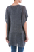 Knit tunic, 'Grey Dreamcatcher' - Grey Short Sleeve V Neck Tunic from Peru (image 2c) thumbail
