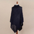 Knit poncho, 'Navy Reality Squared' - Navy Blue Poncho with Turtleneck from Peru (image 2f) thumbail