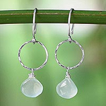 Sterling Silver and Chalcedony Dangle Earrings, 'Mystic Whisper'
