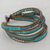Glass beaded wristband bracelet, 'Celestial Valley' - Hand Made Glass Bead Wristband Bracelet Blue from Guatemala