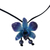 Natural orchid and sodalite long necklace, 'Midnight Blue' - Natural Flower Lariat Necklace