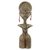 Wood sculpture, 'Detugbi' - Ewe Tribe Woman African Wood Sculpture with Aluminum thumbail