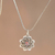 Garnet necklace, 'Sacred Red Lotus' - Floral Sterling Silver Garnet Pendant Necklace (image 2) thumbail