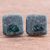 Jade stud earrings, 'Simply Luxurious in Dark Green' - Dark Green Square Jade Stud Earrings from Guatemala (image 2b) thumbail