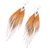 Beaded waterfall earrings, 'Lanna Arrow in Orange' - Extra Long Beaded Orange Waterfall Earrings (image 2c) thumbail