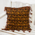 Cotton cushion cover, 'Tactic Gold' - Brown and Gold Guatemalan Hand Woven Cushion Cover thumbail
