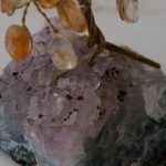 Citrine mini gemstone tree, 'Lemon Leaves' - Citrine and Amethyst Brazilian Mini Gemstone Tree Sculpture