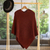 100% alpaca poncho, 'Autumn Splendor' - Women's Alpaca Wool Poncho