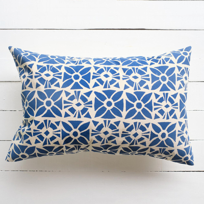 Cotton and natural fiber lumbar pillow cover, 'Drividrivi' - Artisan Crafted Canvas Lumbar Pillow Cover
